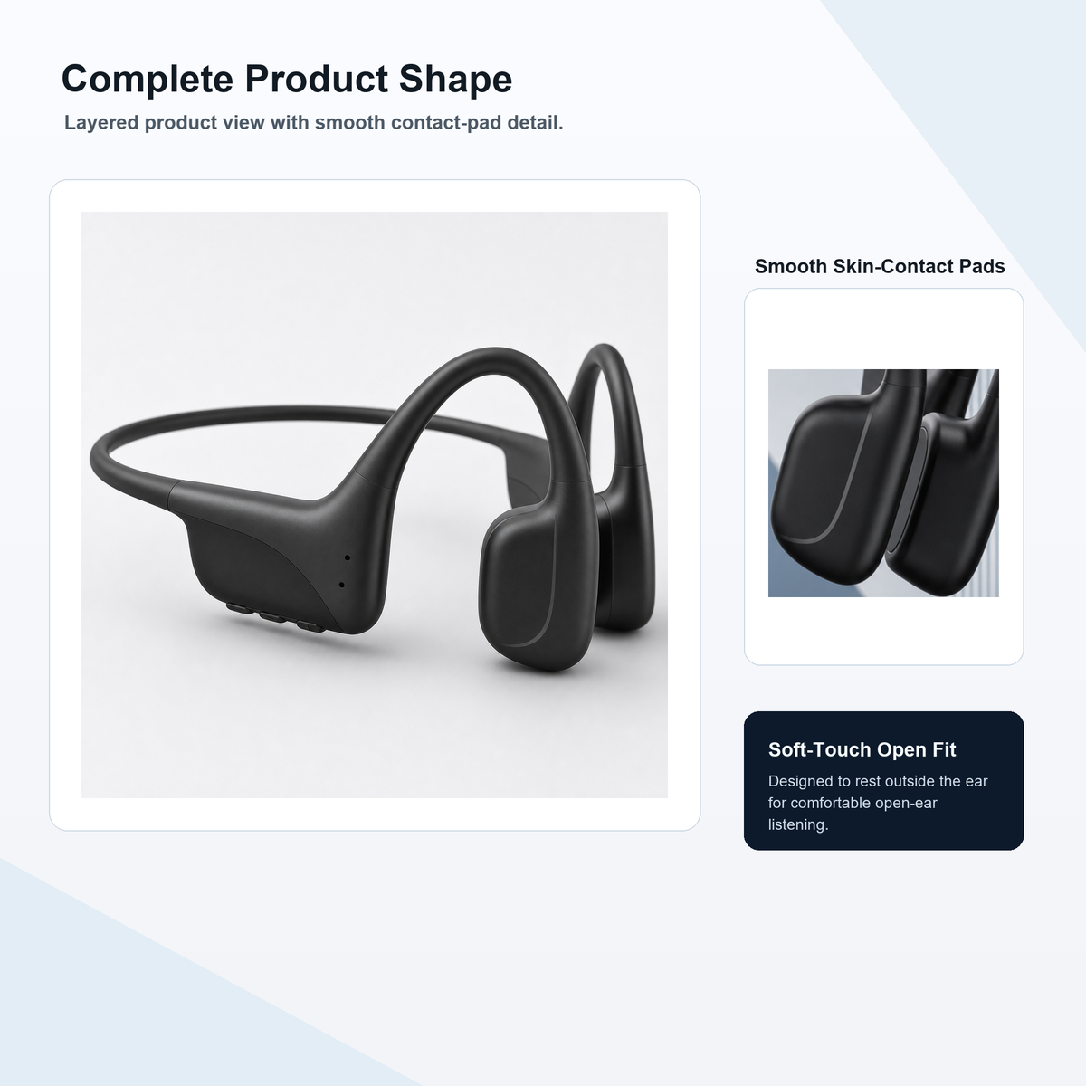 T12 Bone Conduction Headphones,Soft Touch Open Ear Wireless Headset