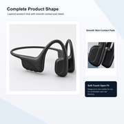T12 Bone Conduction Headphones，Soft Touch Open Ear Wireless Headset