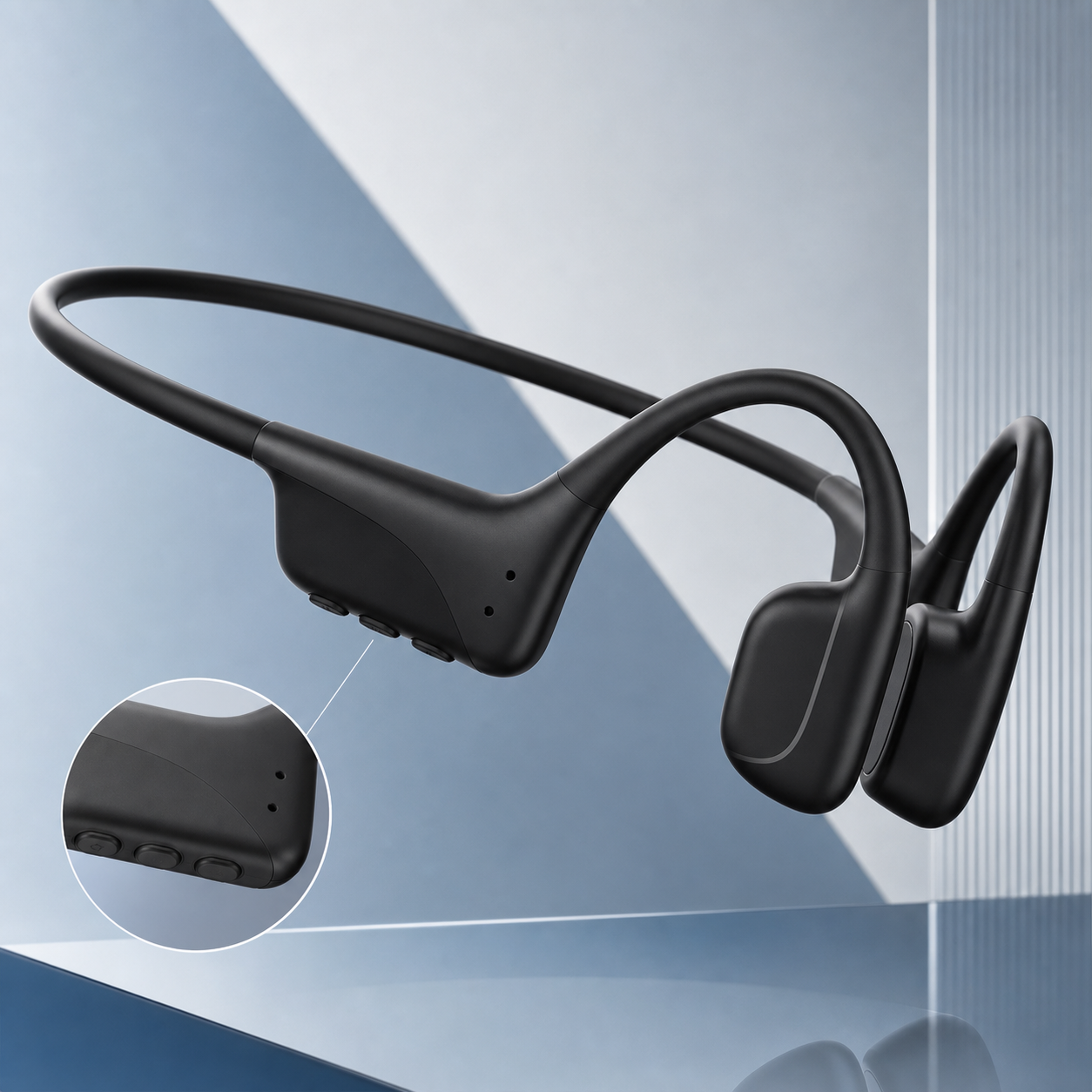 T12 Bone Conduction Headphones，Soft Touch Open Ear Wireless Headset