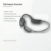 T05 Open-Ear Sports Bone Conduction Headphones - 32GB Memory
