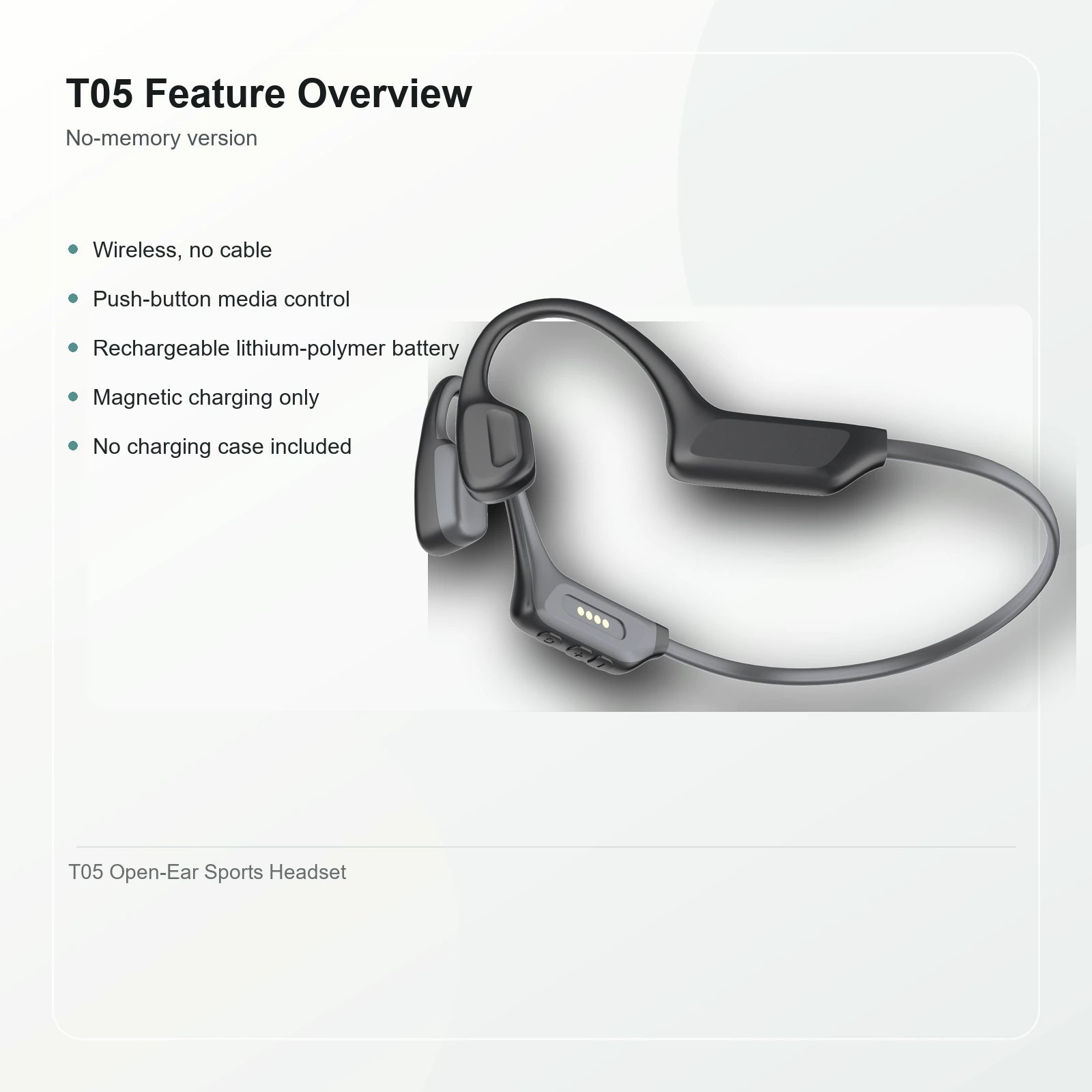 T05 Open-Ear Sports Bone Conduction Headphones - 32GB Memory